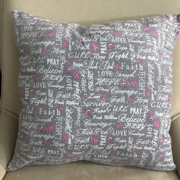 Gray and Pink Inspirational Pillow with Tumbler and Socks - Picture 3 of 6